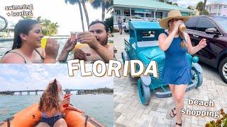 Shopping on the Beach, Boating, + Shots in the Pool lol // Day 2 & 3 in FLORIDA!! 🌞🛥🏝