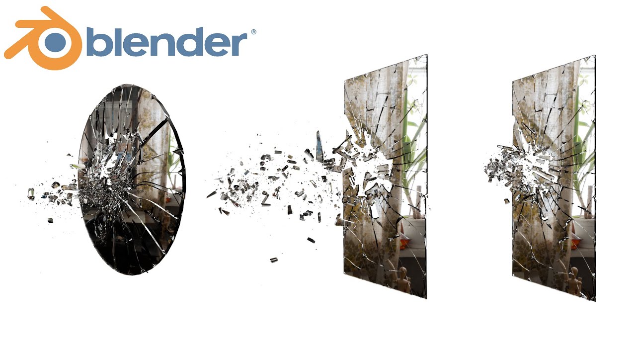 Broken Windows and Mirrors Glass Debris s 3D Model