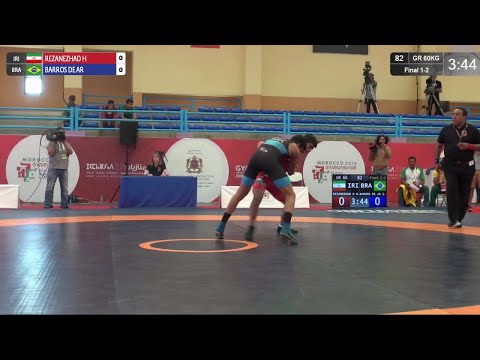 GOLD GR - 60 kg: M. REZANEZHAD H (IRI) v. G. BARROS DE AR (BRA)