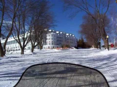 Mackinac Island in the Winter, by Snowmobiles across...