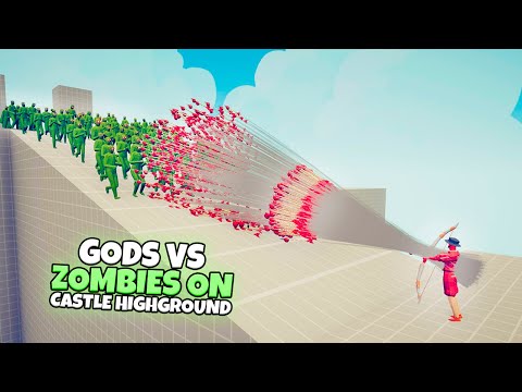 GOD UNITS vs 100x ZOMBIES ON CASTLE HIGHGROUND | TABS Totally Accurate Battle Simulator Gameplay