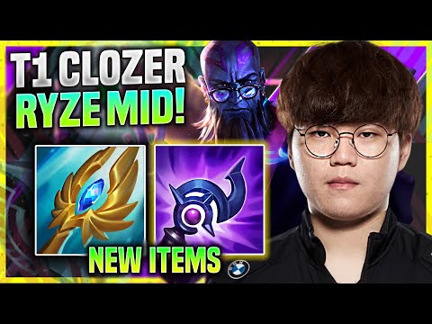 CLOZER PICKS RYZE WITH NEW ITEM LUDENS TEMPEST! - T1 Clozer Plays Ryze Mid vs Singed!