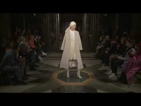 Crème Baby Lama & Virgin Wool Coat and Crème Virgin Wool Dress @ London Fashion Week AW 19 / 20