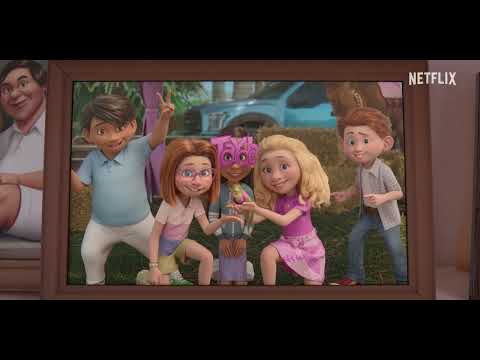 Leo 2023 Netflix animated musical trailer frame with Leo the tuatara and fifth-graders