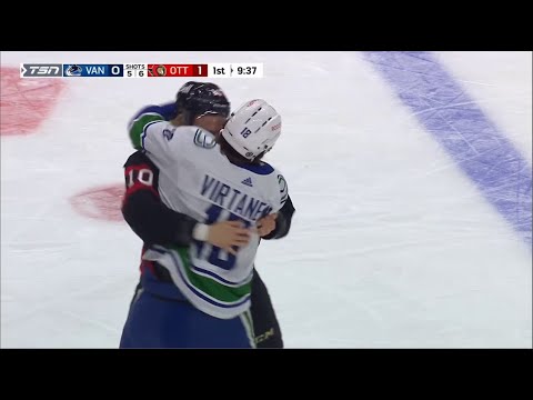 NHL Fight - Canucks @ Senators - Virtanen vs Dzingel - 26 04 2021