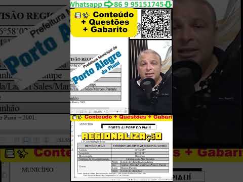 Território de desenvolvimento de Porto Alegre do Piauí  saiba o que cai no concurso!