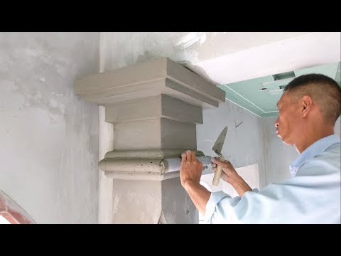 Amazing Construction Rendering Sand And Cement To The Foot Top Column -  Building House Step by Step