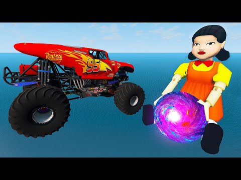 Monster Jam Vs Portal Trap To Another Universe | BeamNG Drive