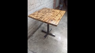 Como hacer una mesa para restaurante, de madera y metal. Fácil y económica.