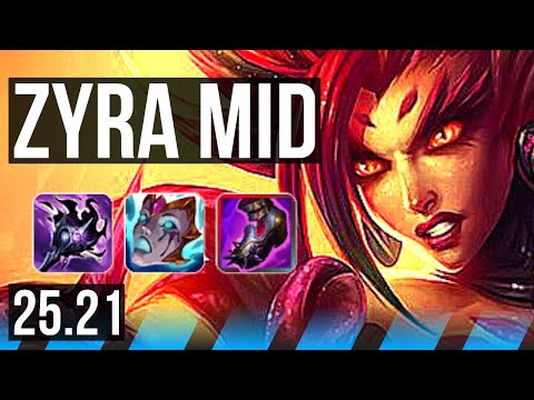 ZYRA vs SYNDRA (MID) | 1600+ games, 9/2/8, Legendary | KR Master | 25.21