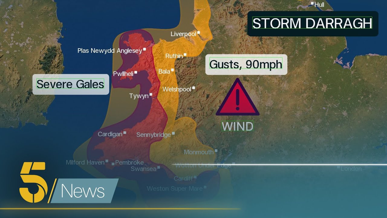 Storm Darragh: Rare red warning for wind issued by Met Office for parts of the UK | 5 News