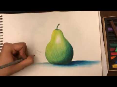 Pear #1, Hard Pastel Drawing