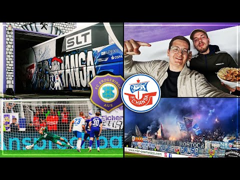 Explosive EAST DERBY SEASON START with a wild AWAY TOUR! Aue vs. Hansa Rostock Stadium Vlog | Pyr...