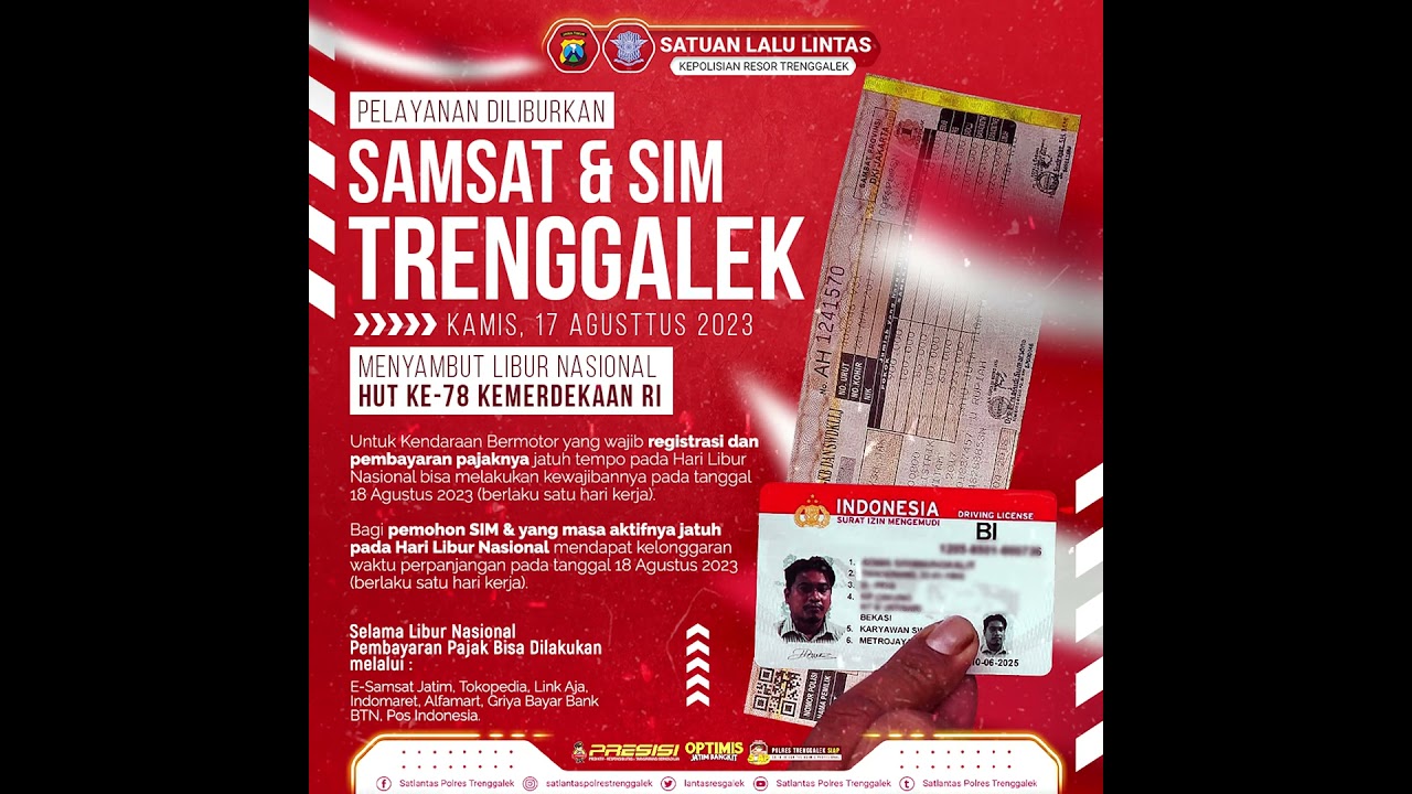 INFORMASI LIBUR PELAYANAN MENYAMBUT HUT KE 78 KEMERDEKAAN REPUBLIK INDONESIA