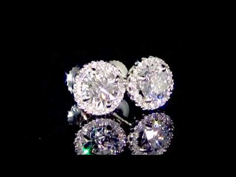 18K WHITE GOLD 1.22CT TDW DIAMOND EARRINGS Ref. 330 1243
