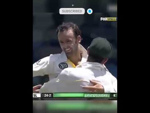 Nathan Lyon first ball in Test cricket