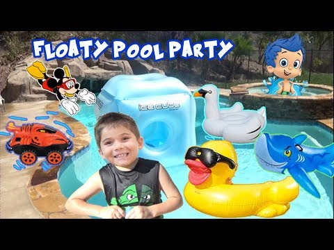 So Many FLOATY'S at Our Party with HobbyKidsTV