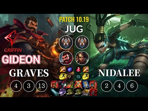 GRF GIDEON Graves vs Nidalee Jungle - KR Patch 10.19