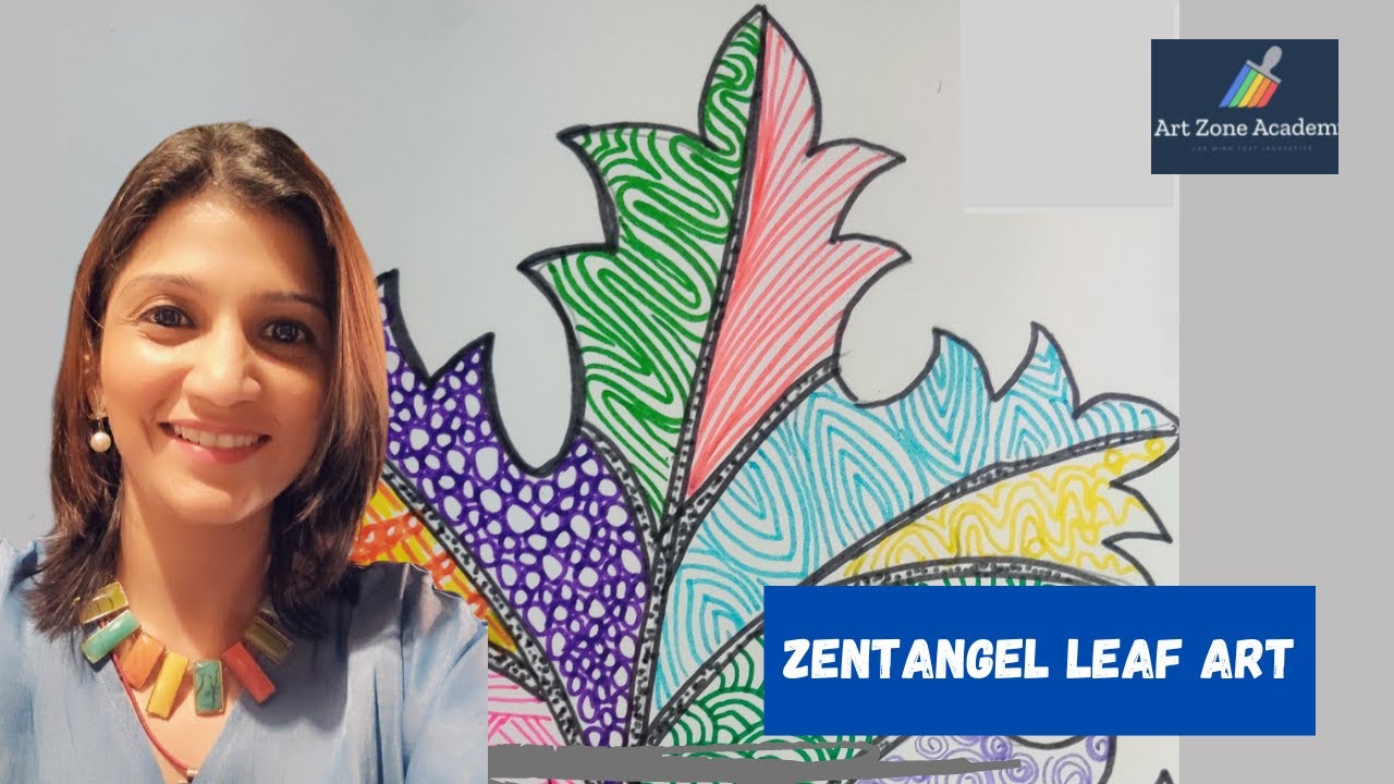 Easy Zentangle Leaf  Art #zentangle #art #leafart
