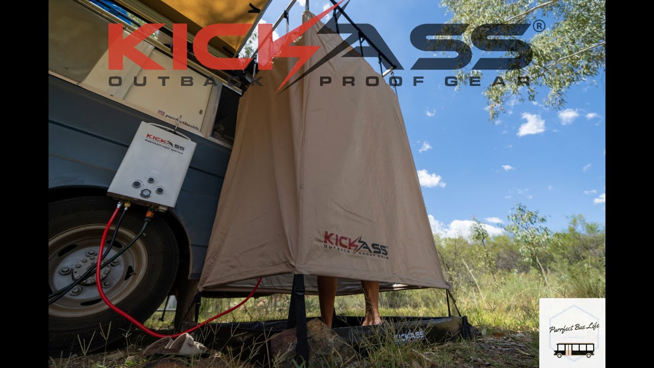 Watch customer video of KickAss Shower Tent & Change Room with Camping Gas Hot Water