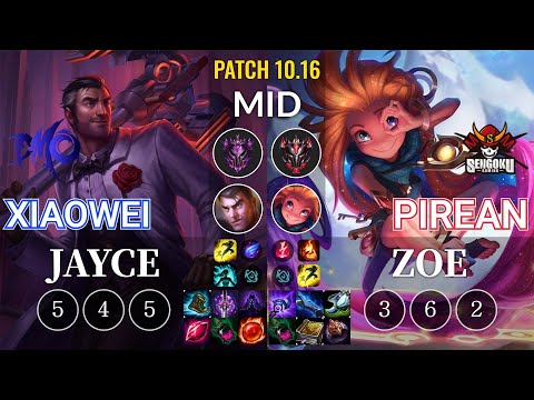 DMO Xiaowei Jayce vs SG Pirean Zoe Mid - KR Patch 10.16