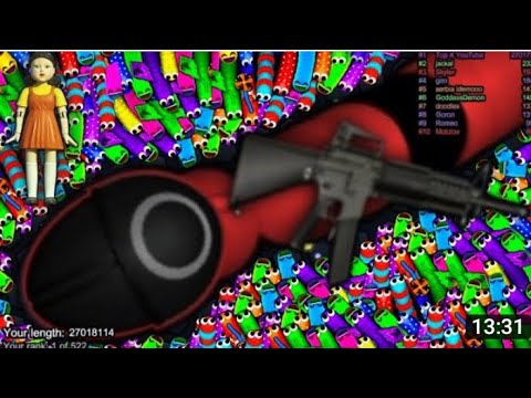 Slither.io A.I. Fire Snake Vs Tiny Pro Snakes - Epic Skin Slitherio Best Gameplay - Infinity Score