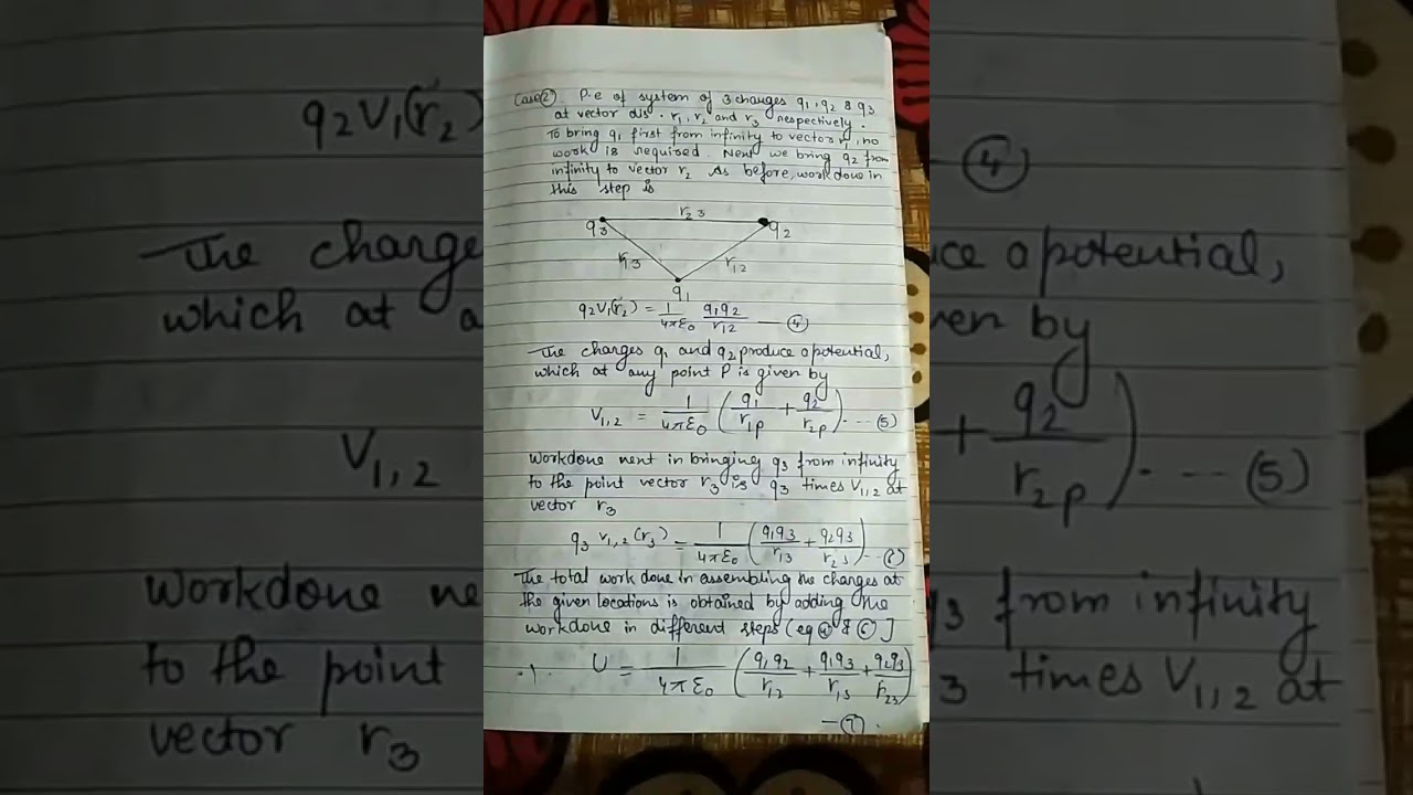 SHORT NOTES CHAPTER 2// PHYSICS CLASS 12  HANDWRITTEN NOTES  // ELECTRIC POTENTIAL AND CAPACITANCE