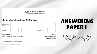 How to Answer A-Levels Psychology Paper 1 for AS