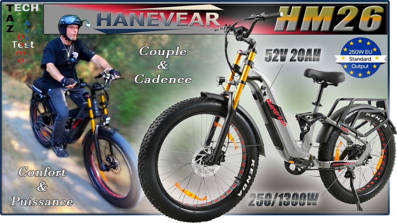 Rower elektryczny z zawieszeniem Hanevear HM26 52V 20Ah - Test i recenzja - Ogromne... zaskoczenie!