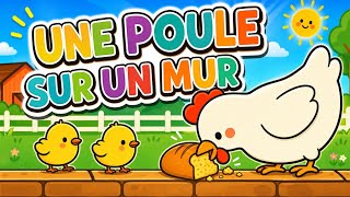 Une poule sur un mur 🐔🧱 - Comptine pour bébé et enfants avec paroles | Petits Bidoums