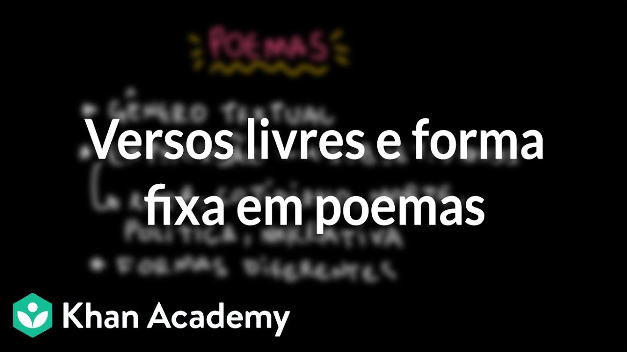 Versos livres e forma fixa em poemas