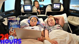 24 HOUR CHALLENGE OVERNIGHT IN MY DAD&#39;S CAR!!