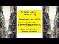 Arnold Rosner 1945 2013 String Quartet No 1 1972