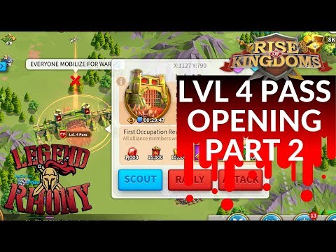 LVL 4 PASS OPENING - PART2 - LIVE IN LOST KINGDOM 102 - Rise of Kingdoms