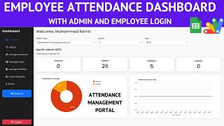 Employee Attendance Management System Using AppScript | Admin & Employee Portal | C38