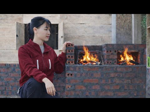 The homeless woman buildt a sturdy stove on the mountain to keep warm |ly tu yên|