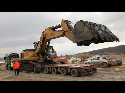 Transporting The Liebherr 974  Excavator - Fasoulas Heavy Transports