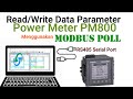 Read Data Power Meter Schnneider Menggunakan Modbus Poll PM800 Modbus Tools