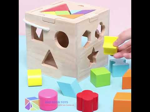 Đồ chơi gỗ hộp thả hình khối Montessori giúp bé nhận biết hình dạng, màu sắc và phát triển vận động tinh - BAO NGON TOYS - DG342