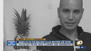 Search is on for man who killed brother and sister