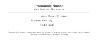 How to pronounce Mariano Comense