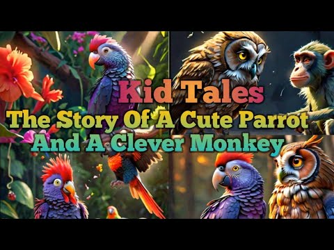 The story of a cute parrot and a clever monkey