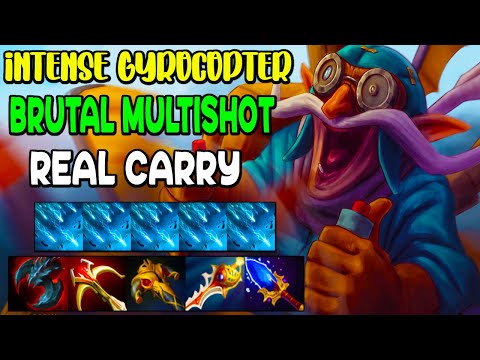 INTENSE GYROCOPTER - BRUTAL MULTISHOT - REAL INSANE CARRY - DOTA 2 GAMEPLAY