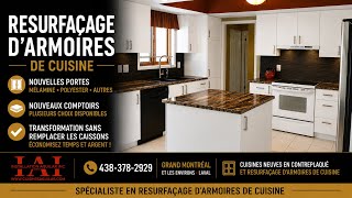 Resurfaçage d’armoires de cuisine | Avant / Après | Installation Aguilar Inc. | 