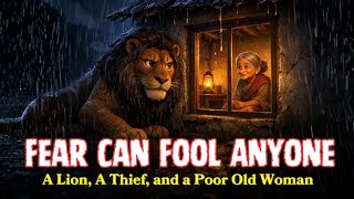The Lion Was More Afraid Than the Old Woman | moral bedtime story in english | slow English story