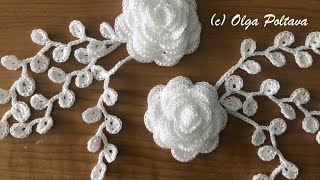 BEST and EASIEST Crochet rose, plus vines! Crochet Video Tutorial