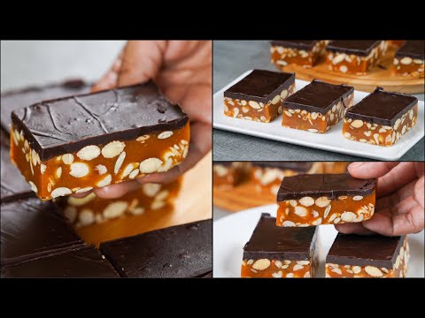 Caramel Nut Chocolate Bar | Christmas Special Chocolate Recipe | Chocolate Bar | X Mas Sweets