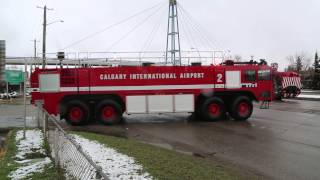 preview picture of video '***EXCLUSIVE*** Calgary Police Escort Airport Fire Truck & Airport Authority Sweeper!!'