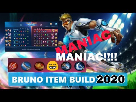MANIAC!!! Bruno MVP!! Best build 2020 | MOBILE LEGENDS|