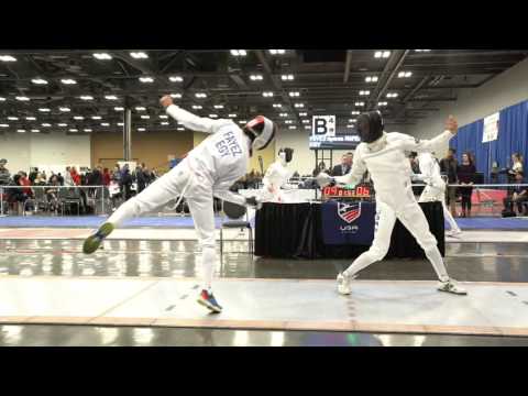 Ayman Fayez v Joseph Rafidi T16 Div 1 Mens Epee January NAC 2017 with Slow Mo